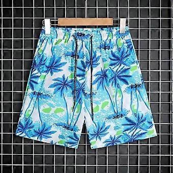 Mens Quick-Dry Beach Shorts Swim Trunks Lightweight Surfing Boardshorts Loose Fit Straight Cut