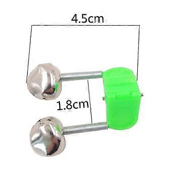 5stk/parti Fiskeri Bite Alarmer Fiskestang Bell Stang Klemme Tip Clip Bells Ring Grøn ABS Fisketilbehør Udendørs Metal
