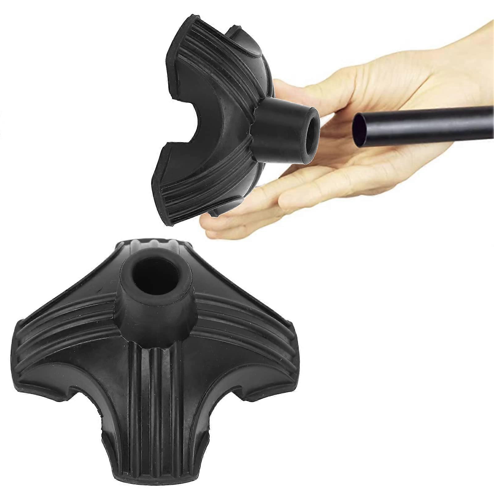 Quad Cane Tip Self Standing Rubber Replacement Base with Quad Support Design for Stable Walking