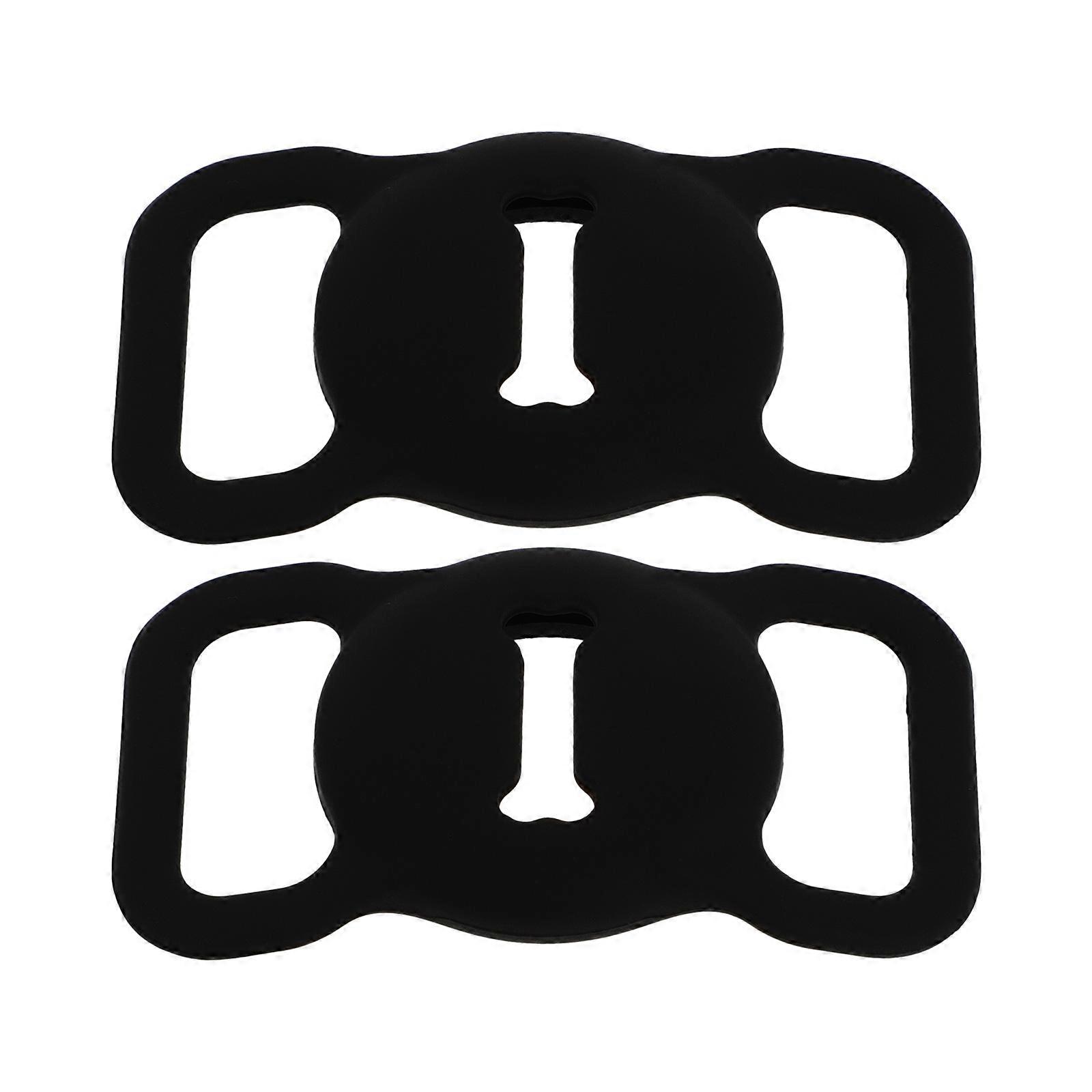 Black Protective Case Pet Collar Locator Protector Compatible with Apple 2Pcs
