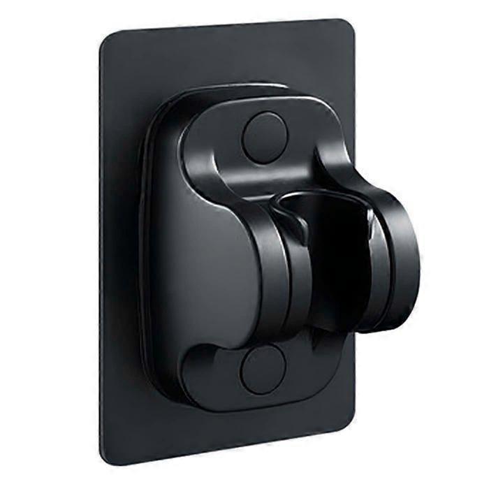 Adhesive wall-mounted shower holder without drilling  universal, adjustable angle, black ABS