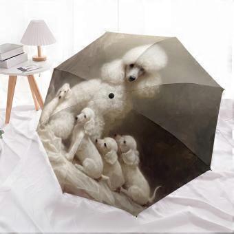 Hund, der die Zunge herausstreckt – Muster, automatisch zusammenklappbarer Regenschirm, tragbares und faltbares Design, 8 Streben, ein ideales Weihnachts- oder Geburtstagsgeschenk.