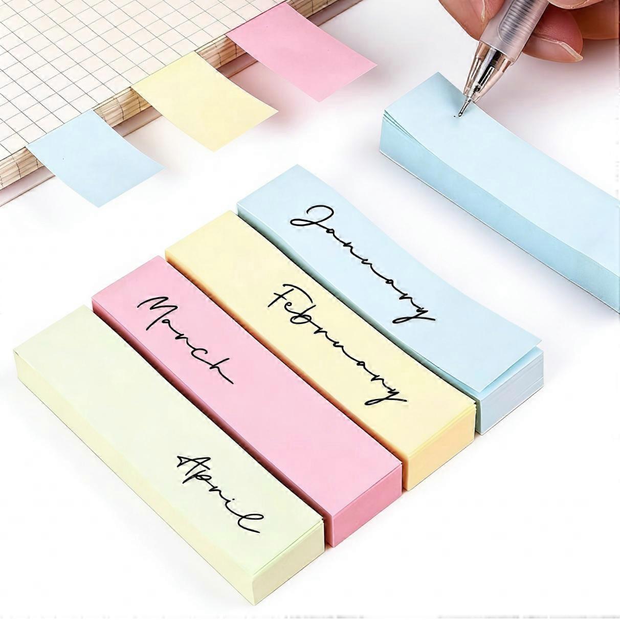 4-Pad Colorful Rectangle Sticky Note Set, 400 Sheets Total