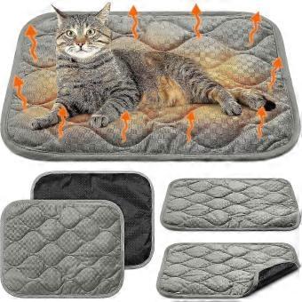 58*88cm Self Heating Warm Thermal Washable Dog Crate Pad Body Heat Dog Blanket Non-Slip Bot A-F Edition 0109 Self Warming Cat Bed for Outdoor Use