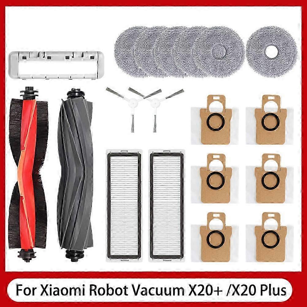 compatible with Robot Vacuum X20 + / X20 Plus Vacuum Parts Replacement Main Side Brush Hepa Filter Mop Cloth Dust Bag