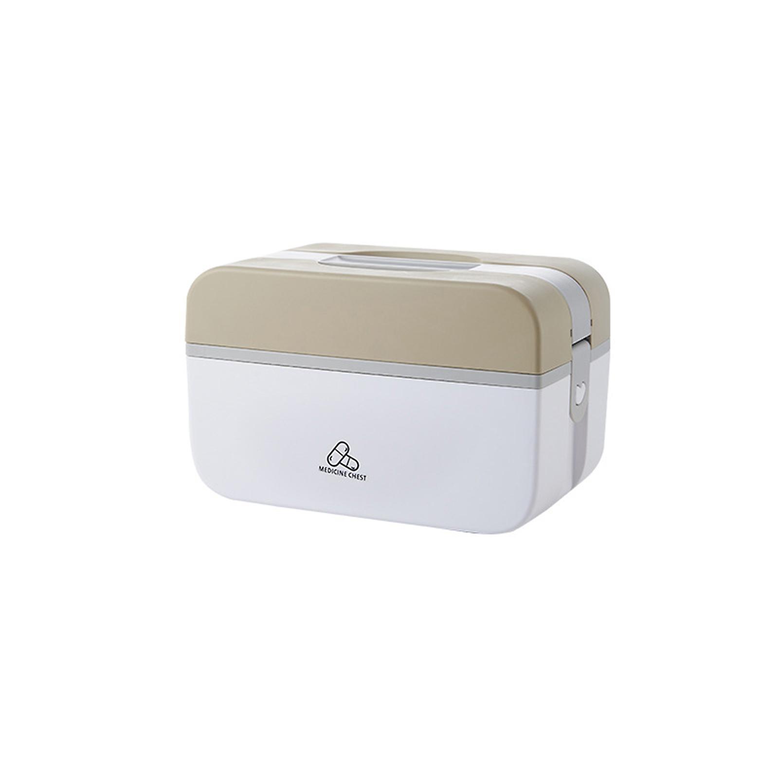 2 Layers First Aid Box With Handle Lockable Medicine Emergency Kit Multifunctional Storage Case