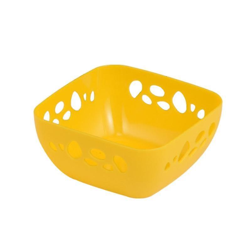 Nordic Style Plastic Fruit Basket Geometric Shape Kitchen Single Layer Vegetable Washing Drain Bowl Snack Bread Storage