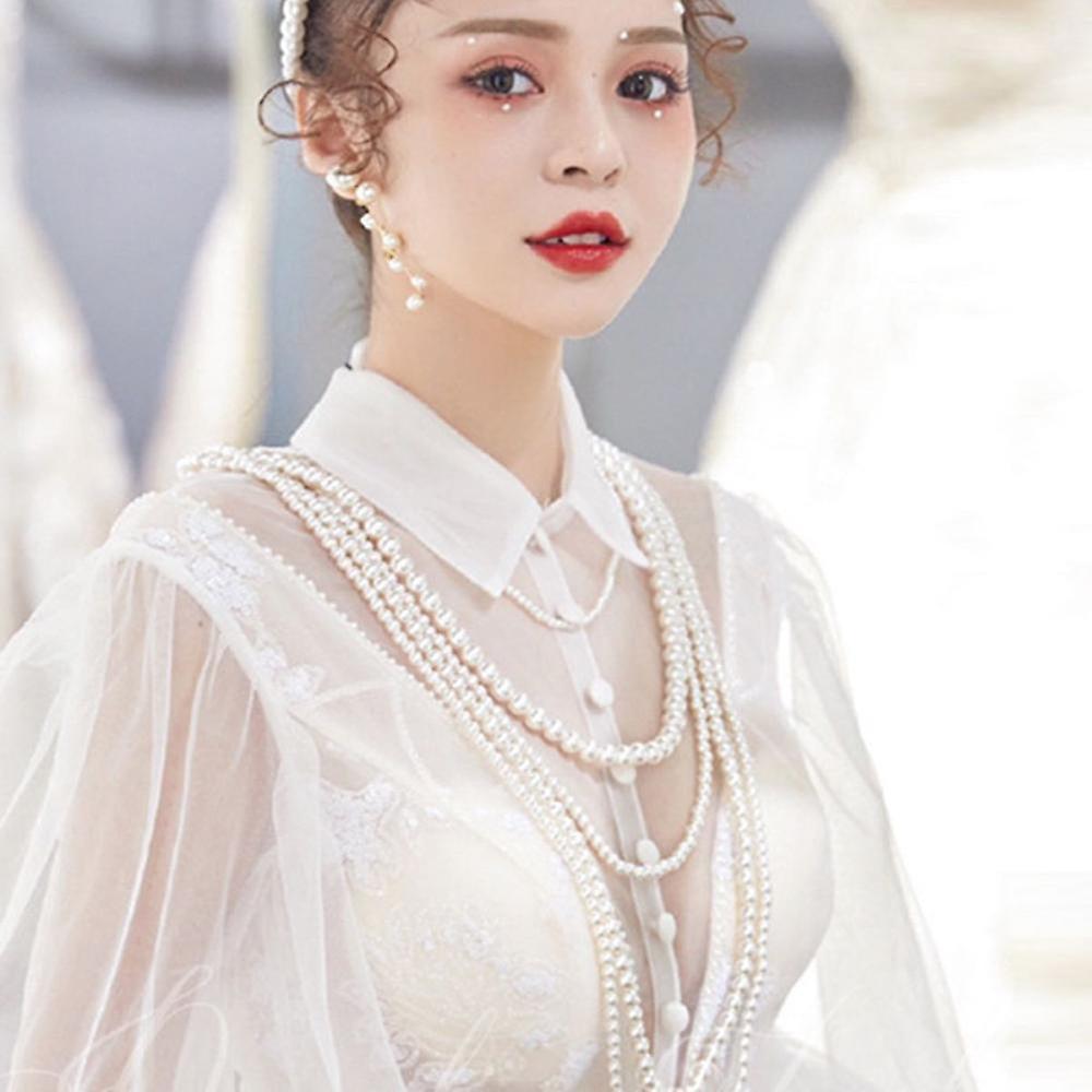 Layered pearl necklace, Wedding Look