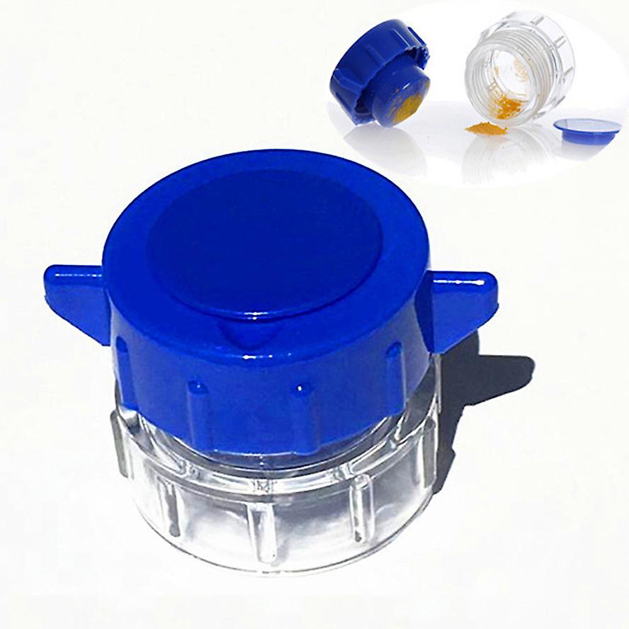 Tablet crusher with portable multi-function plastic container Blue