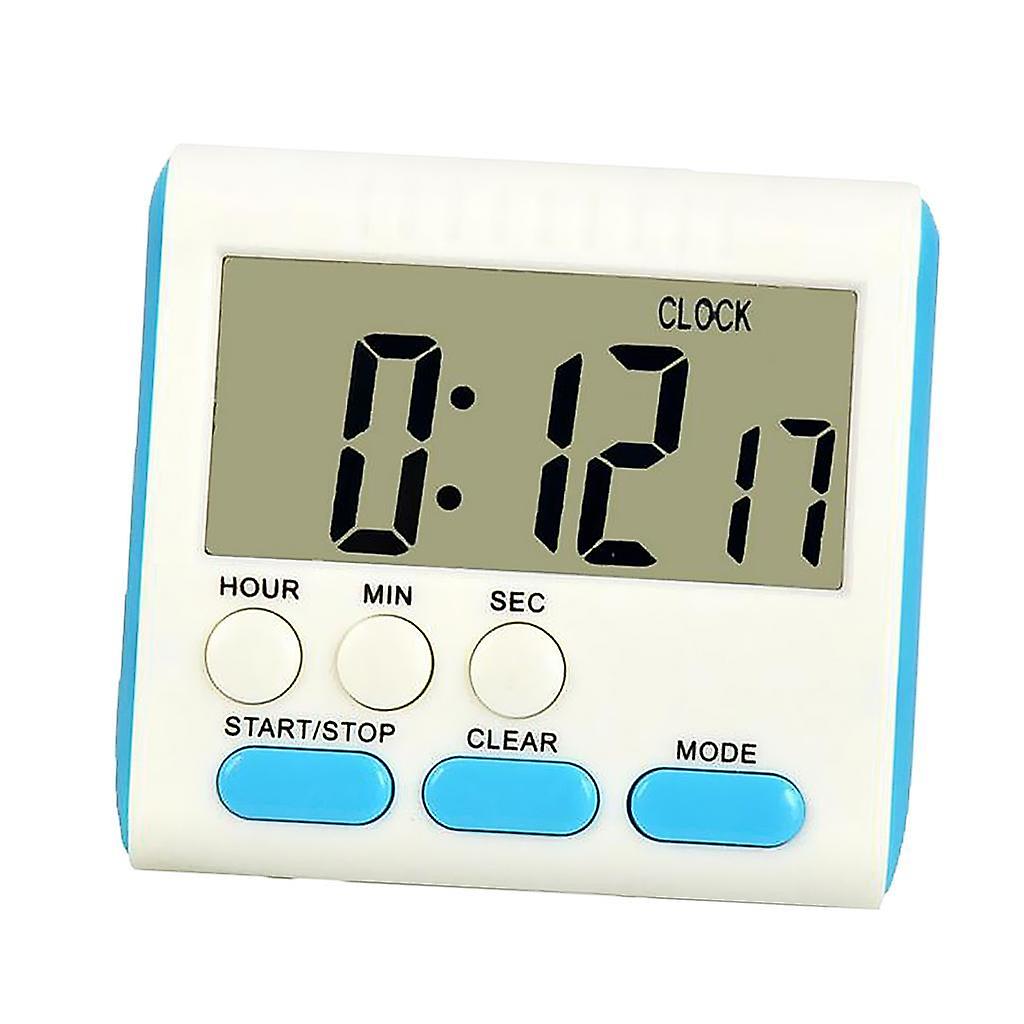 Portable Digital Countdown Timer Clock LCD Screen for Kitchen Cook Blue