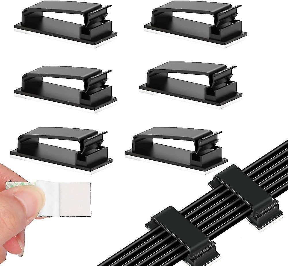 60pcs Adhesive Durable Cable Management Clips Power Cord Retainers (white)