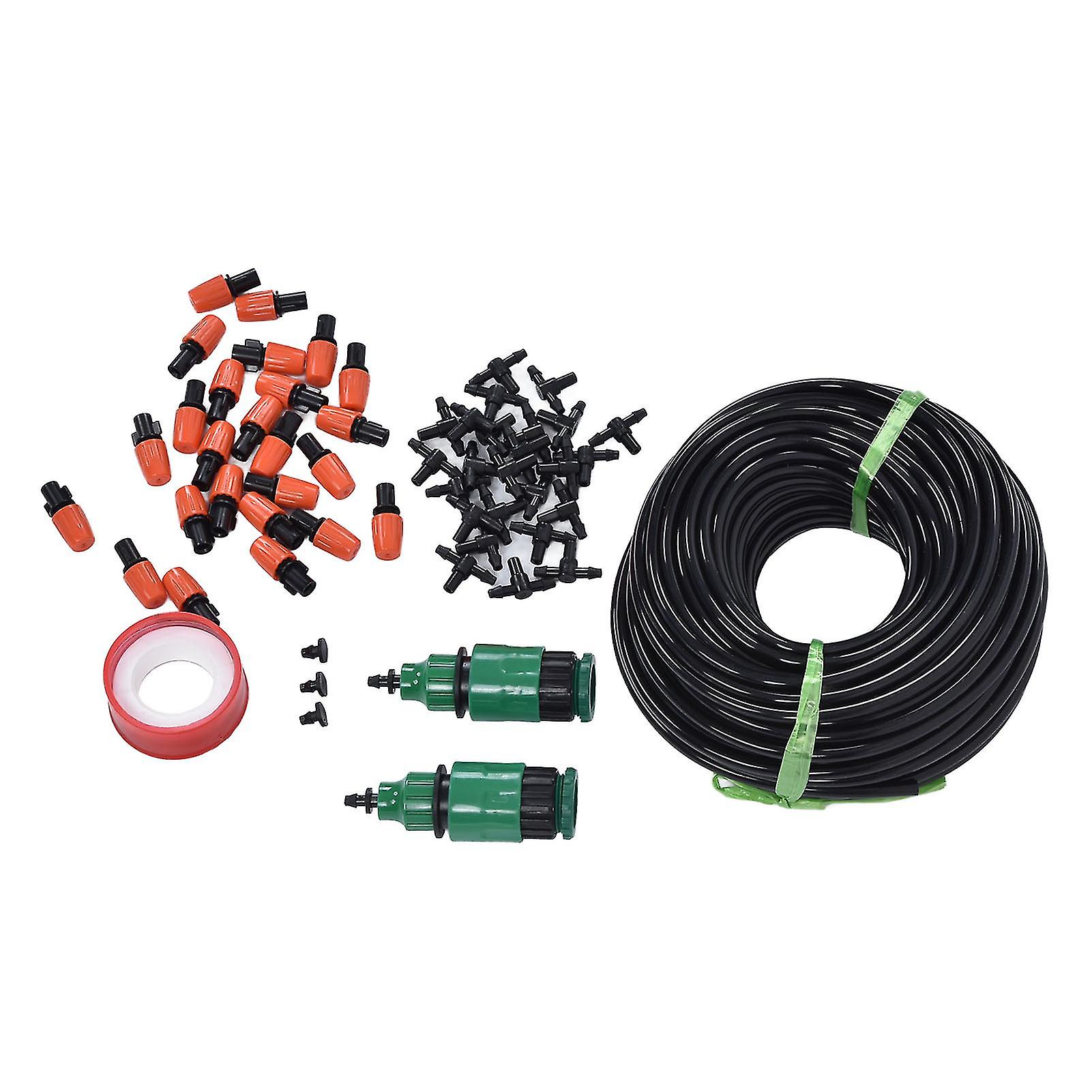 Garden Irrigation System 82ft Garden Irrigation System Greenhouse Micro Drip Irrigation Kit Plant Watering System for Vegetable Plots Cooling