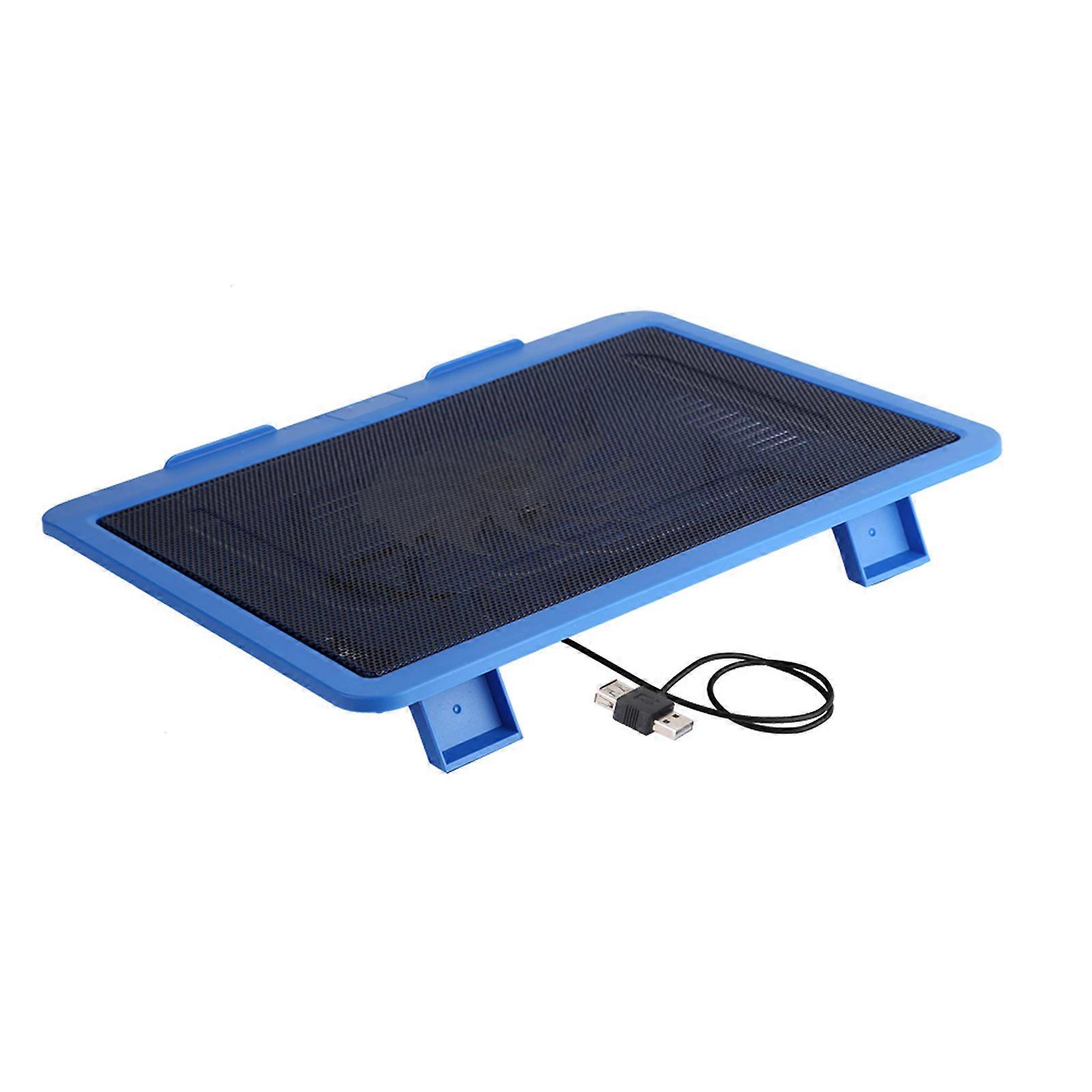 Laptop Cooler Cooling Pad Base Big Fan USB Stand for 14" or Below Notebook Blue