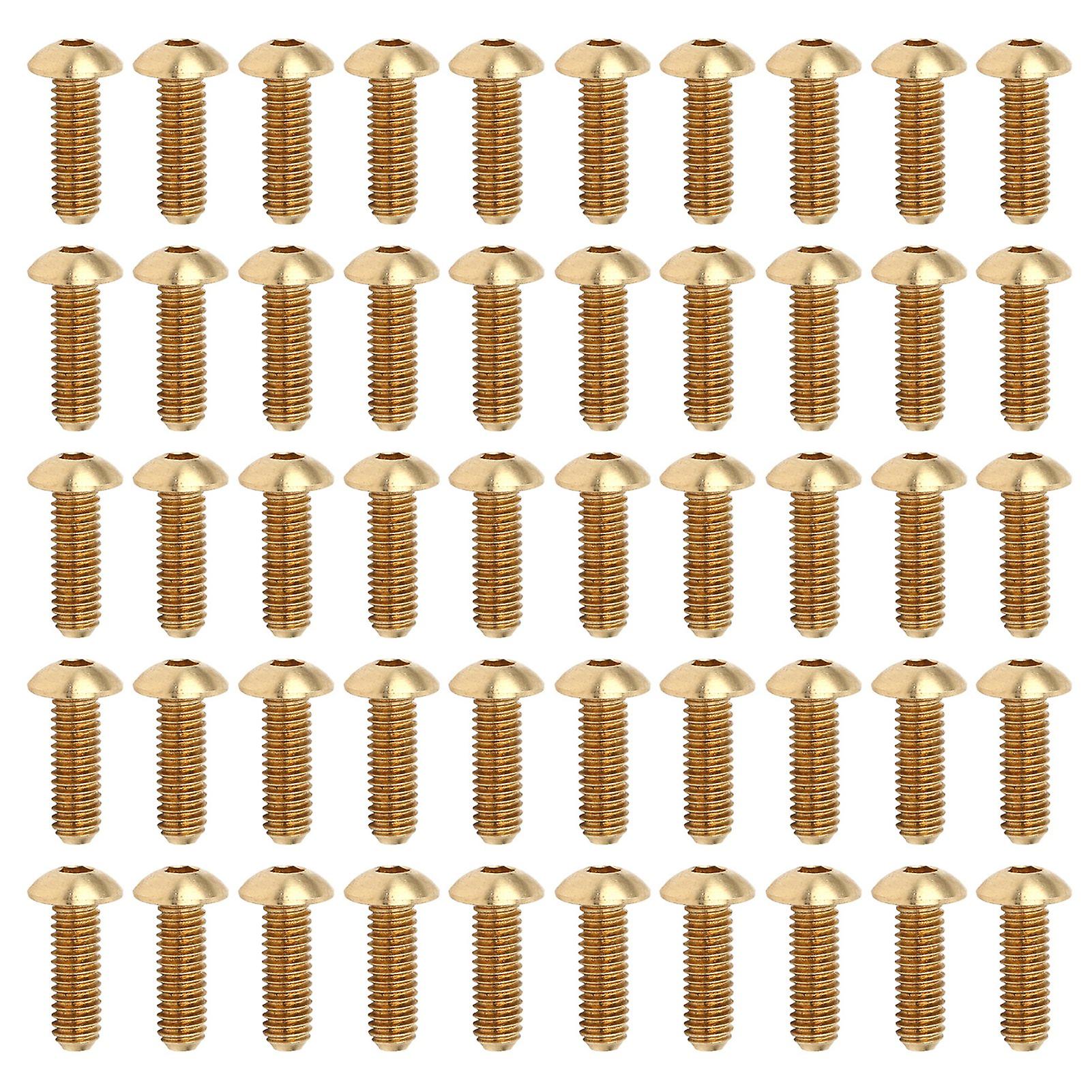 50Pcs Hex Socket Screws Half Round Head Pure Copper Hardware Accessories FastenersM4 x 12 mm