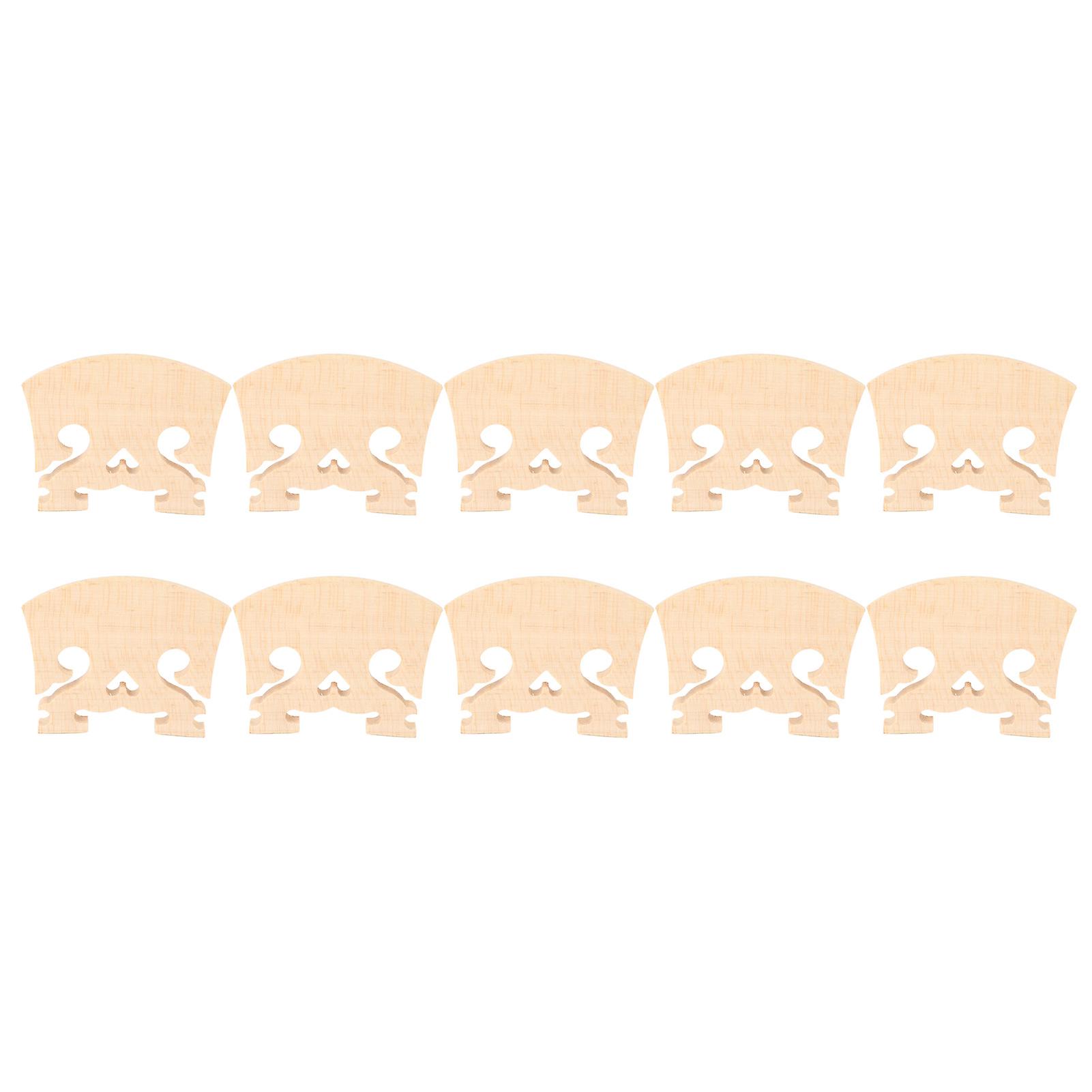 10PCS 4/4 Violin Bridge Replacement Heart Shape Maple Wood String Bridge for Baroque Style Violins Wood Color 4/4