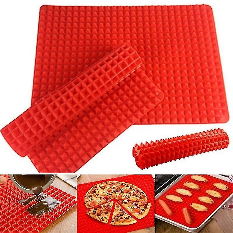 Broiling Pans Silicone Non Stick Baking Cooking Mats Oven Cookie Tray Pan Red Sheet