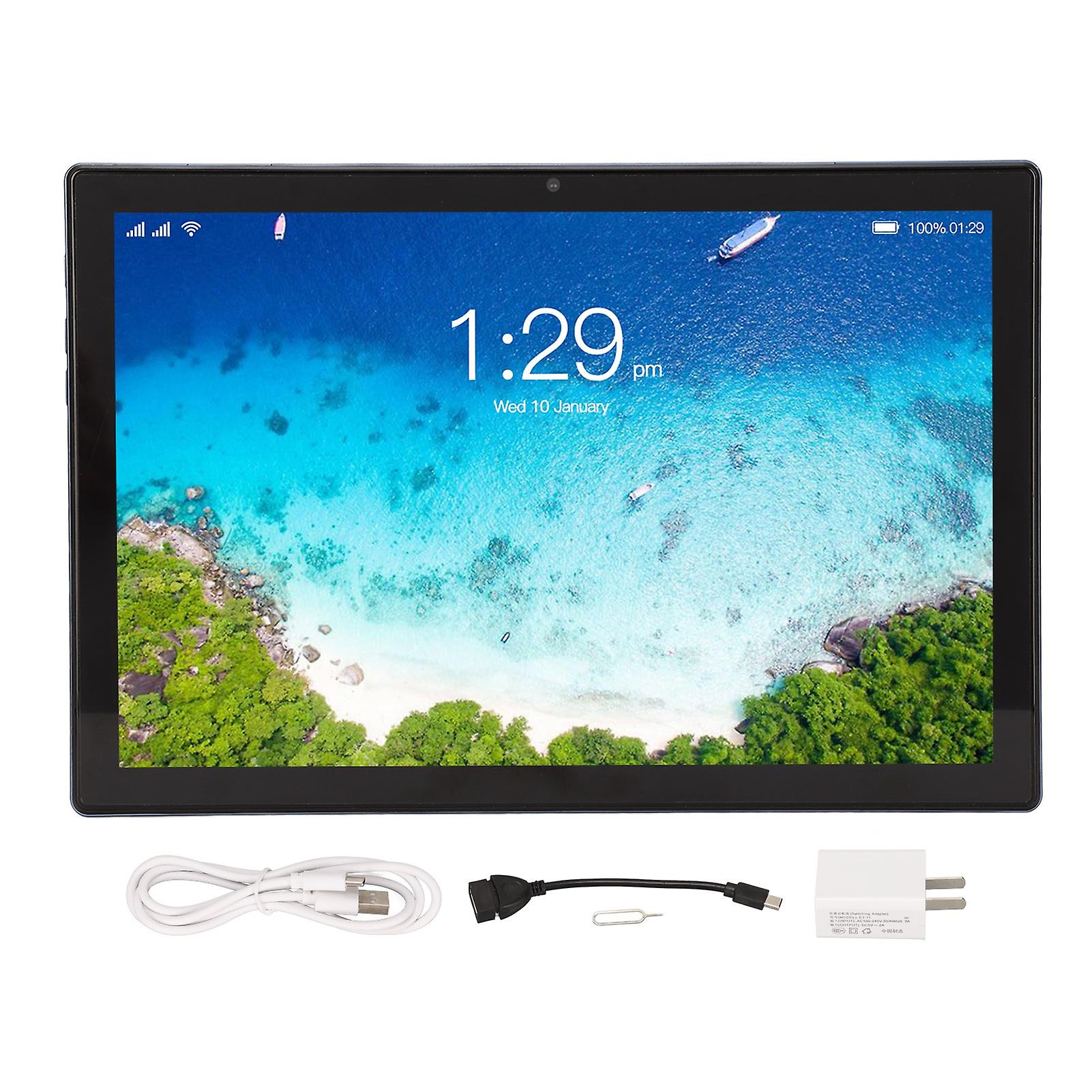 10 inch Tablet PC, 4G Calling, Android 10 Octa Core Processor, 4GB RAM, 64GB ROM, 5G Dual Band Wi-Fi, 6000mAh Battery, 100-240V, Blue US Plug