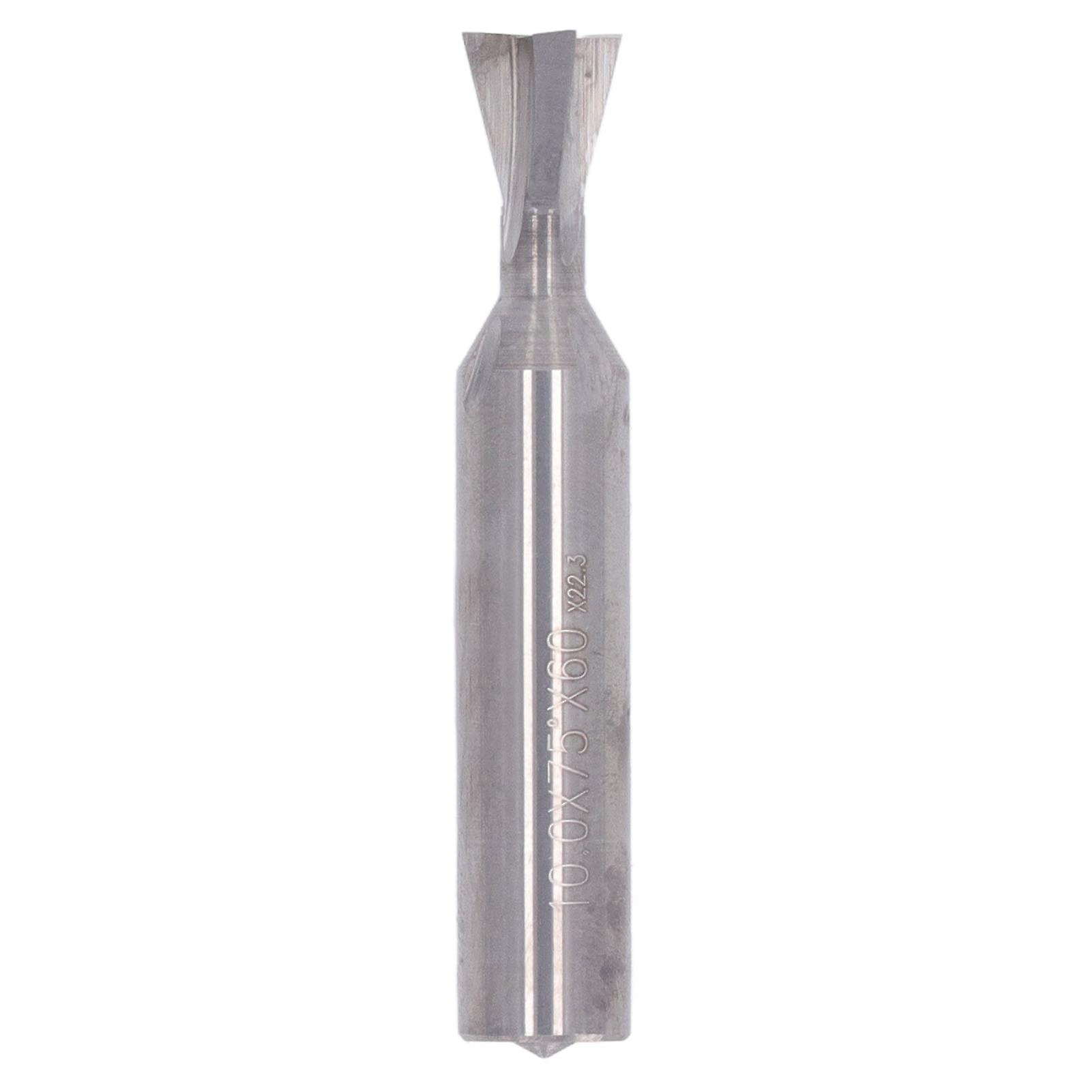 Dovetail Router Bit 4 Flute Milling Cutter Carbide Cutting Slotting Tool for Woodworking 10x75°x60L