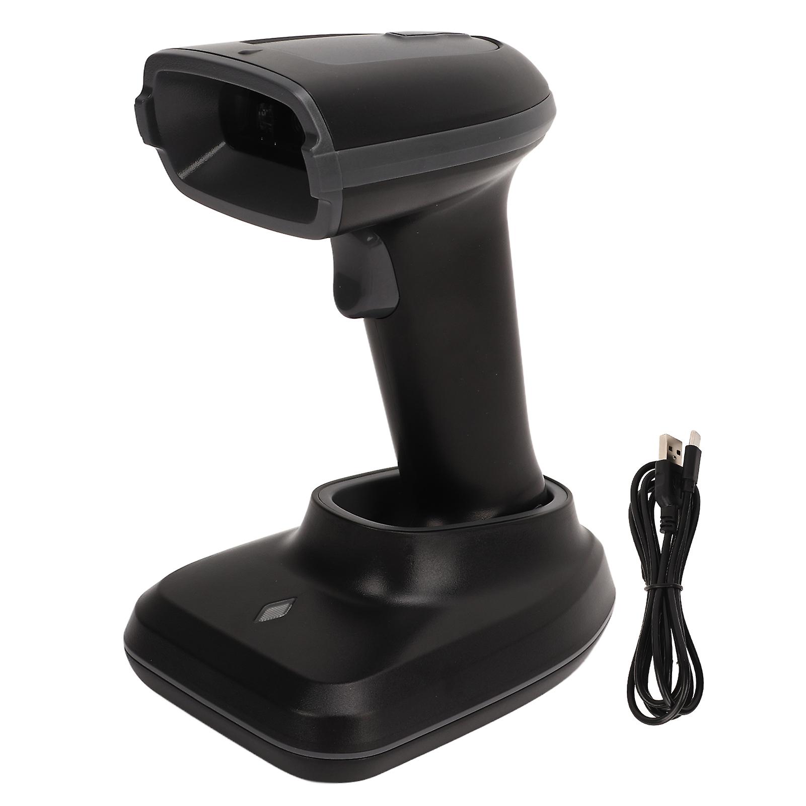 Wireless Barcode Scanner with Base 2.4G Bluetooth Barcode Reader QR Code Scanning Gun Built in Battery