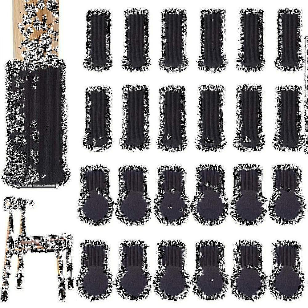 24個入り 椅子用ソックス 家具用ソックス 滑り止め 伸縮性 椅子脚用ソックスカバー ニット家具パッド 家具脚の周囲3インチ～5インチ用