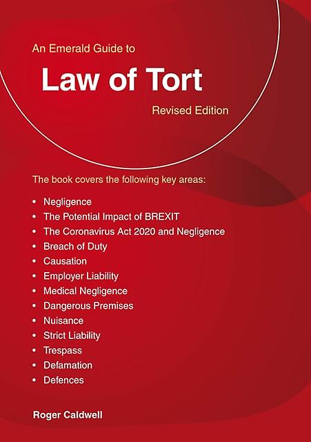 An Emerald Guide To Law Of Tort by Roger Caldwell Paperback