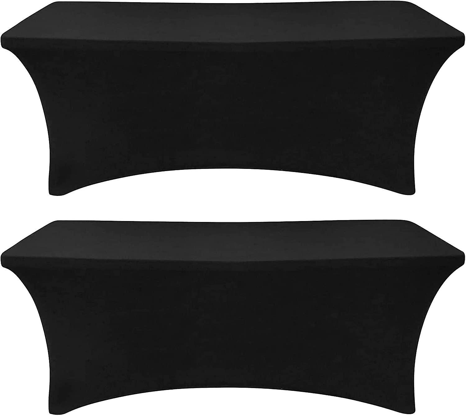 Pack Black 6ft Spandex Tablecloth Fitted Rectangular Tablecloth Stretchable Fabric Lycra Tablecloth 