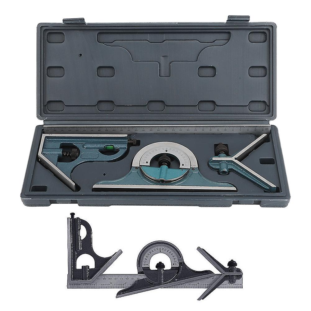 Stainless Steel Ruler 180 Degree Combination Ruler Internal External Angle Measurement Tool