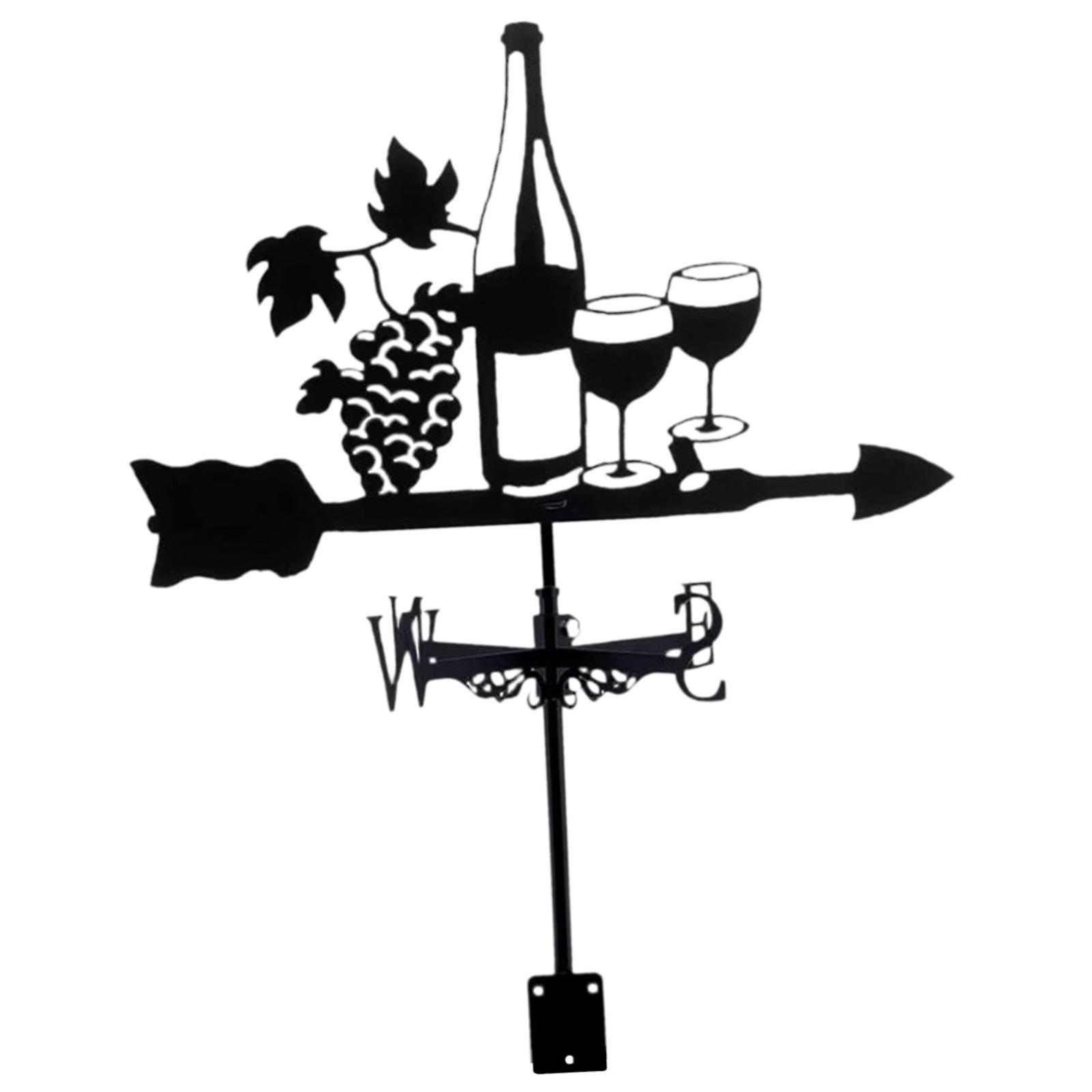 Weather Vane Mount Wind Direction Indicator Gazebo Coop Yard Metal Wind Vane with Cups 34cm