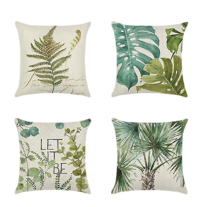 4pcs Plant Throw Pillow Case