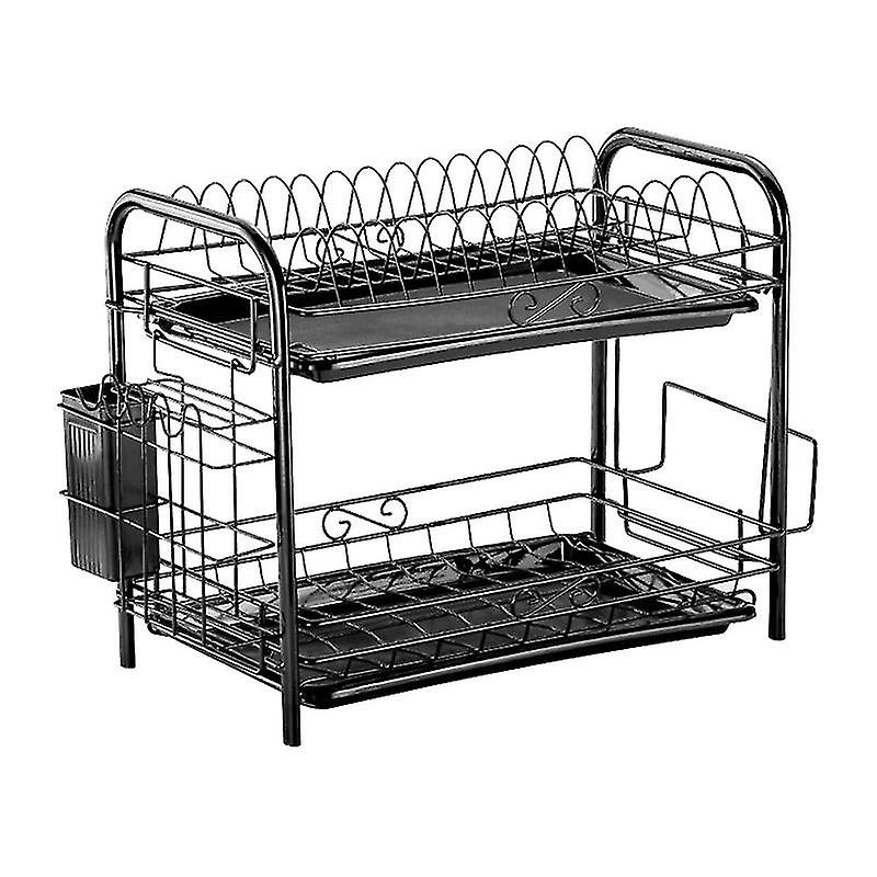 1pcs Double Layer Tableware Drain Rack