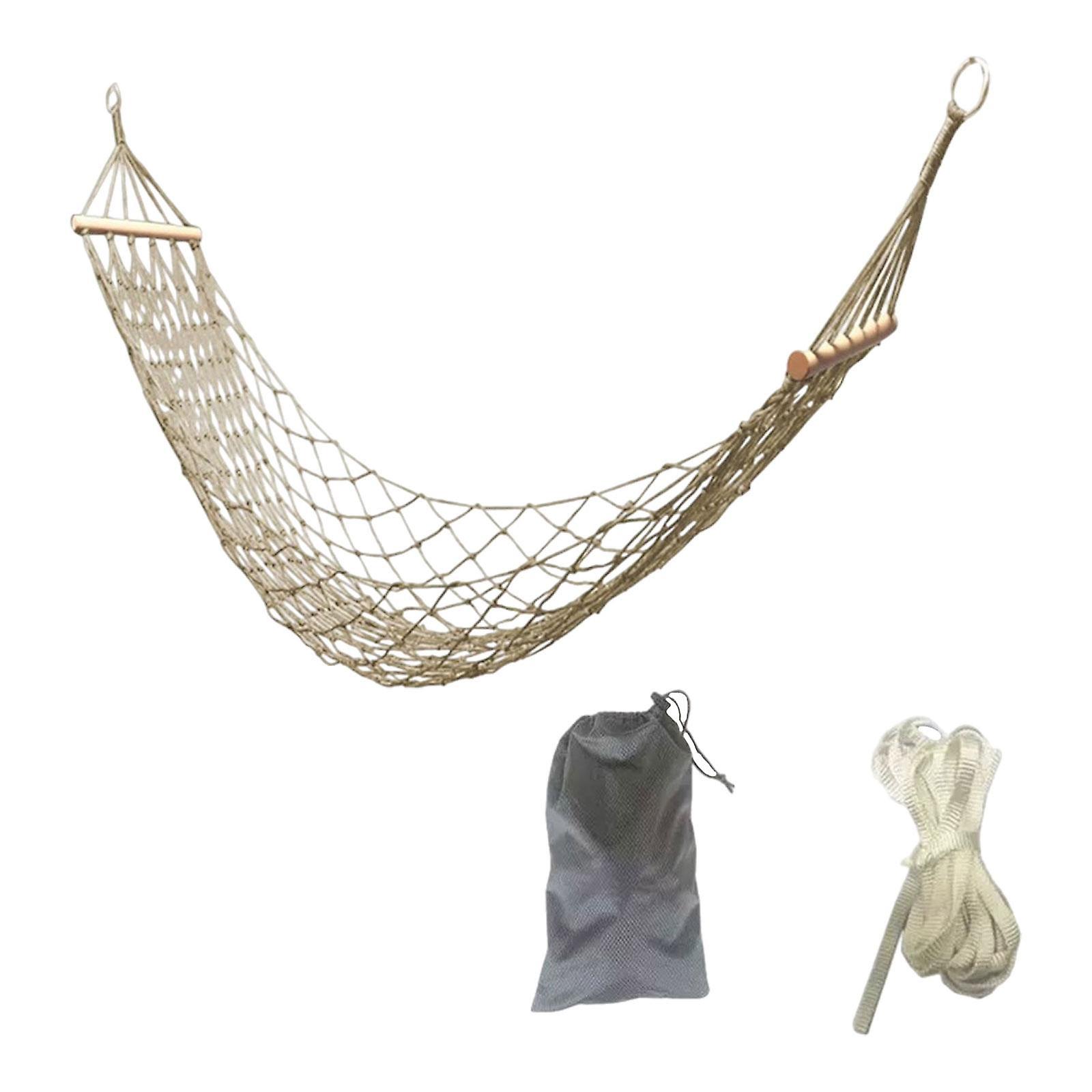 Camping Hammock Heavy Duty Folding Hammock for Beach Patio Backyard Lounging White