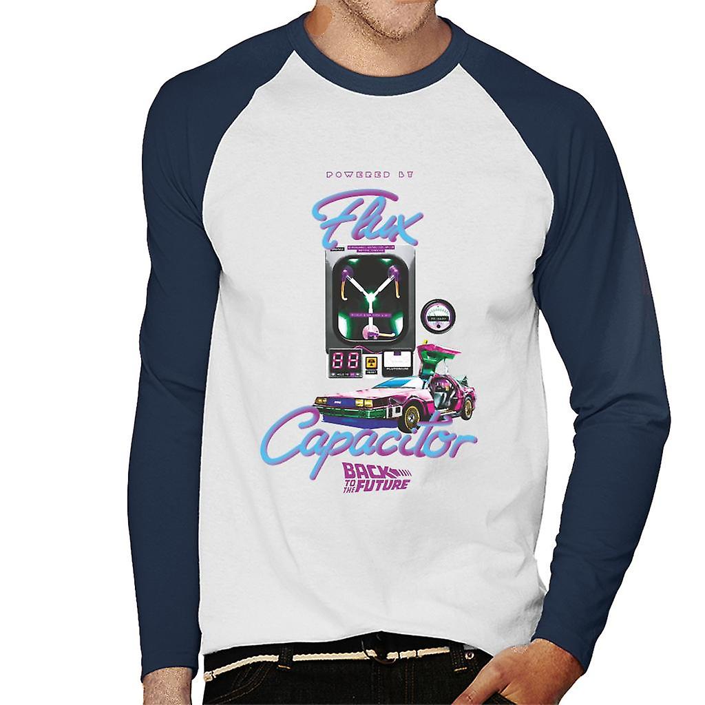 Back to the Future Flux Capacitor 3D Men's Baseball Long Sleeved T-Shirt