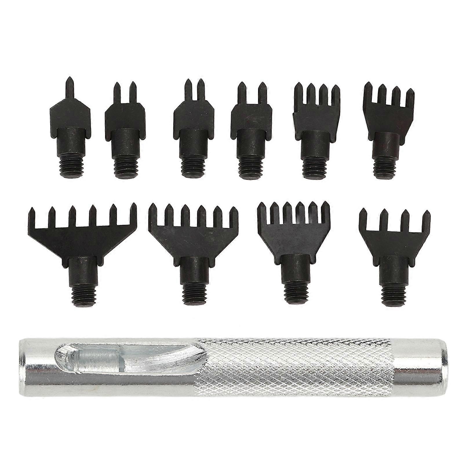 Prong Chisel Kit Replaceable Leather Stitching Belt Punching Tool Hole Punch Set