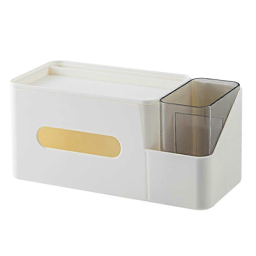 Tissue Box Cover Holder with Storage Napkin Tissue Box Multi-Function Tissue Box