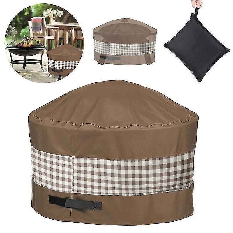 Outdoor Round Fire Pit Protective Cover Duck Covers Waterproof Dustproof Full Coverage Fire Pit Case