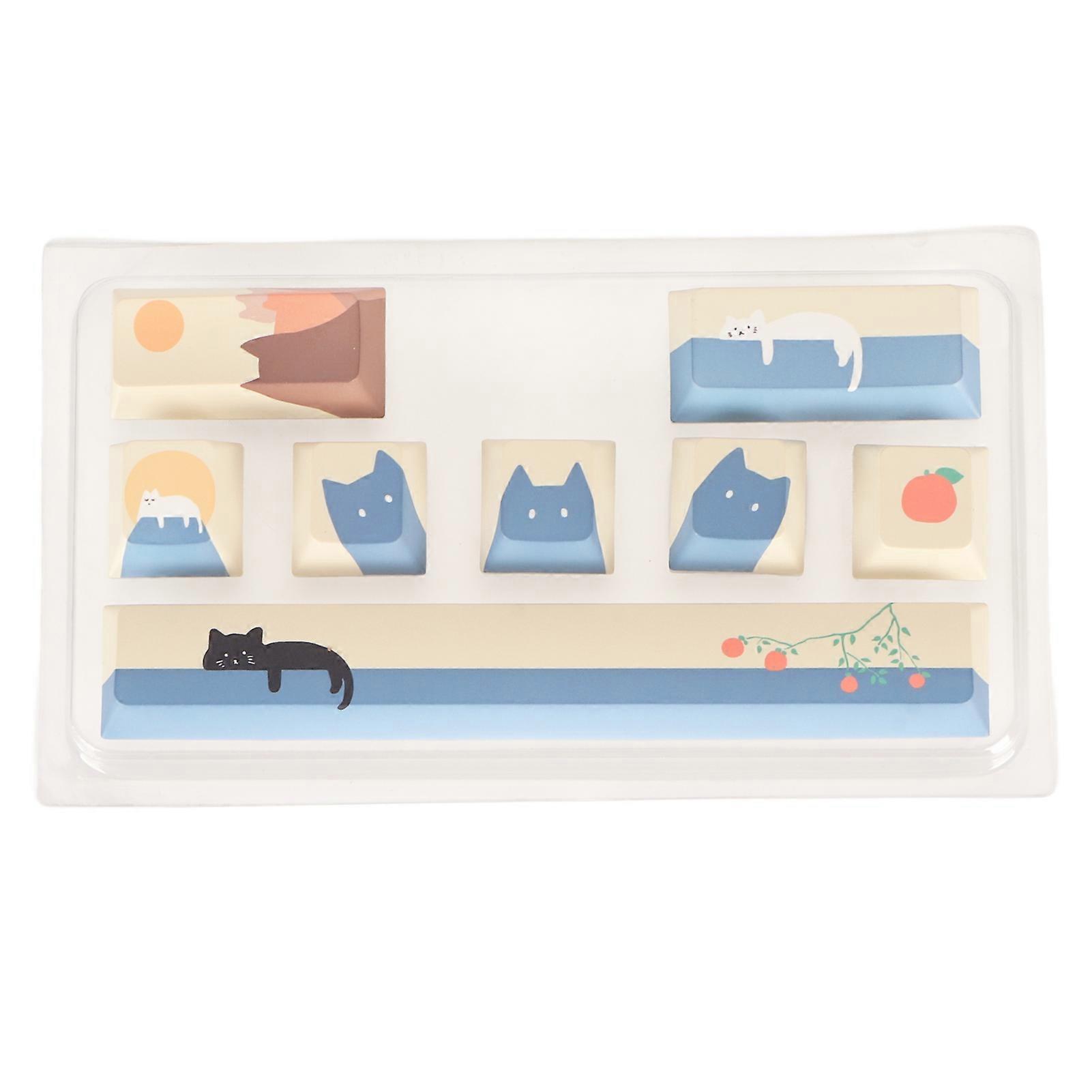 8 Keys Keyboard Keycaps Fadeless PBT Dye Sublimation Process Keycaps Cute DIY Mechanical Keycaps for 61 87 104 108 Keyboard Type 3