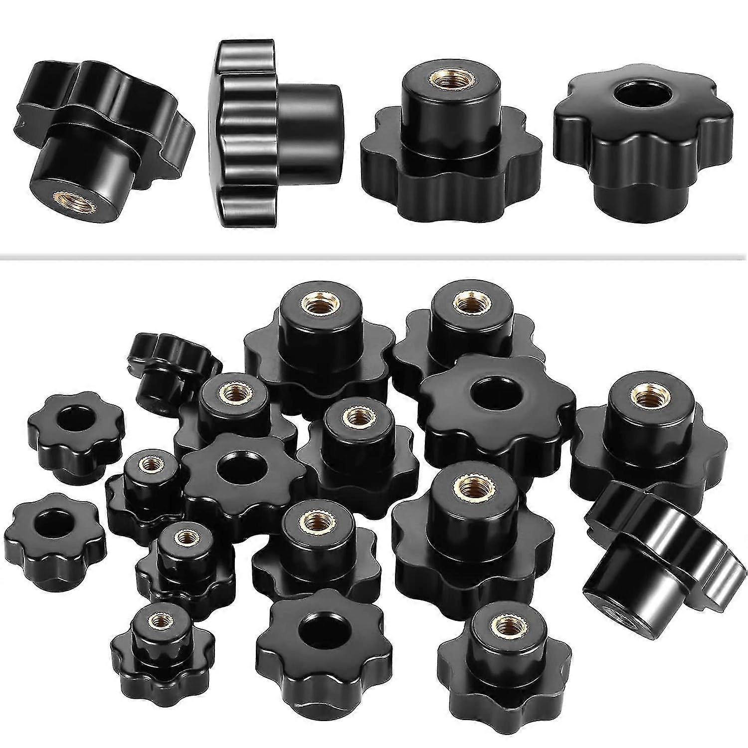 30 Pack M4 M6 M8 Plastic Star Shape Clamp Knobs