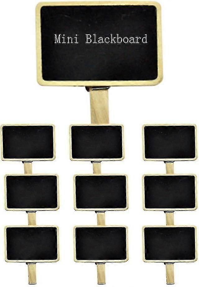 10pcs Mini Rectangular Wooden Chalkboard Clips Message Board Party Decorations