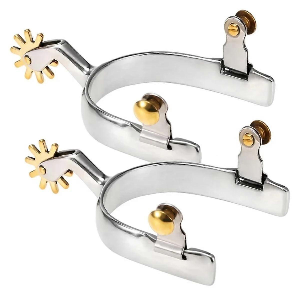 Ridestøvler Sporer Anti-Rust Western Hestesporer Rustfritt stål med Dreibart Utstyr Hesteutstyr