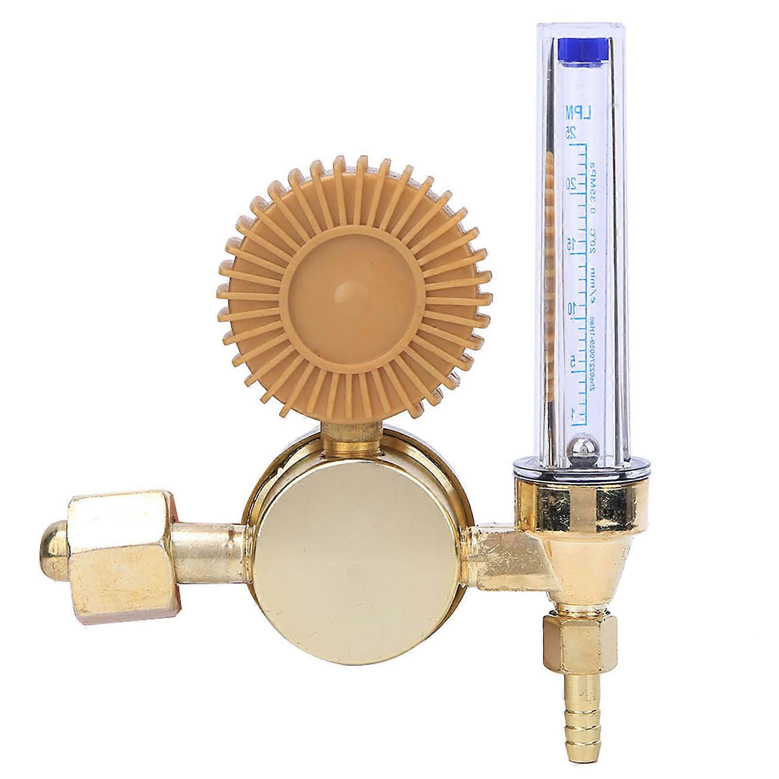 Argon CO2 Flow Meter Regulator For MIG/TIG Welding - With Pressure Gauge & Safety Relief Valve
