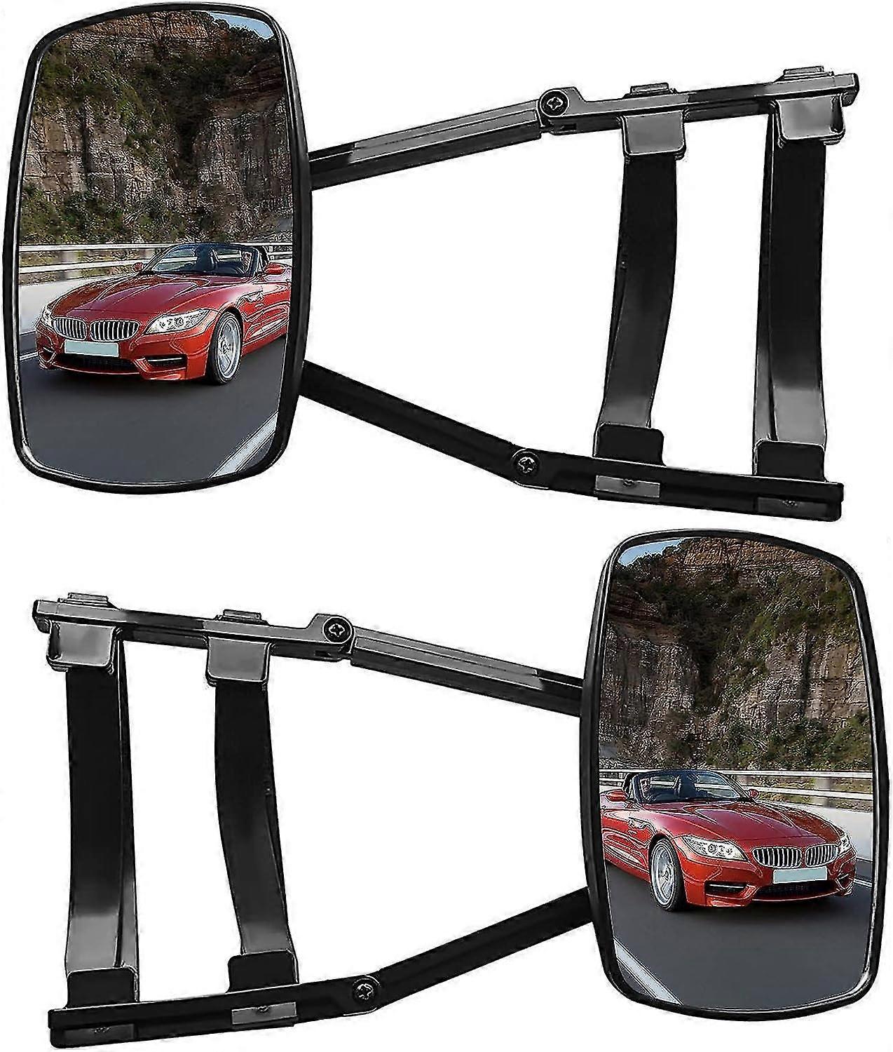 Mirror Extenders For Towing, Universal Clip-on Towing Mirrors On Side Adjustable Rotation Clamp On Towing Mirror Dual View Tow Mirror