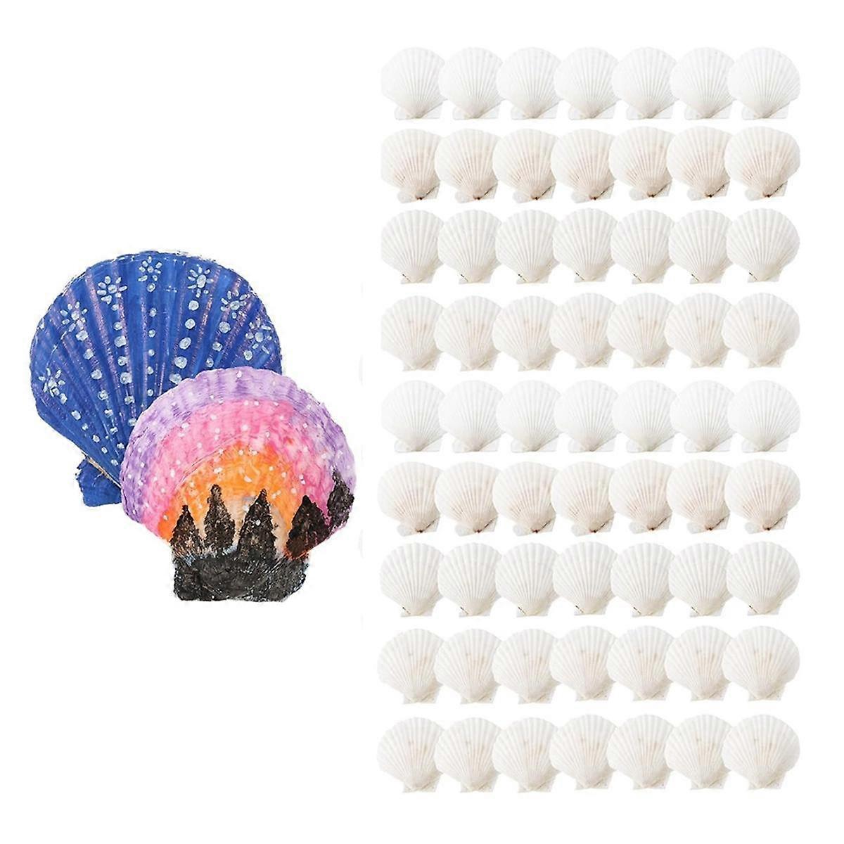 100 Pcs Sea Shell for Crafting Natural Large Scallop Shells White Oyster Shells Bulk for Decorating