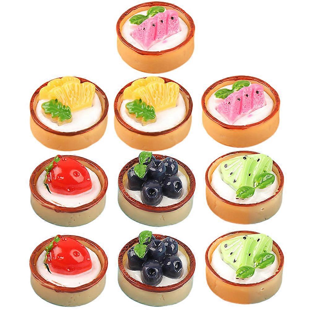10pcs Miniature Cupcakes Model Artificial Fake Fruit Cake Decoration Resin Craft Small Cupcake Props