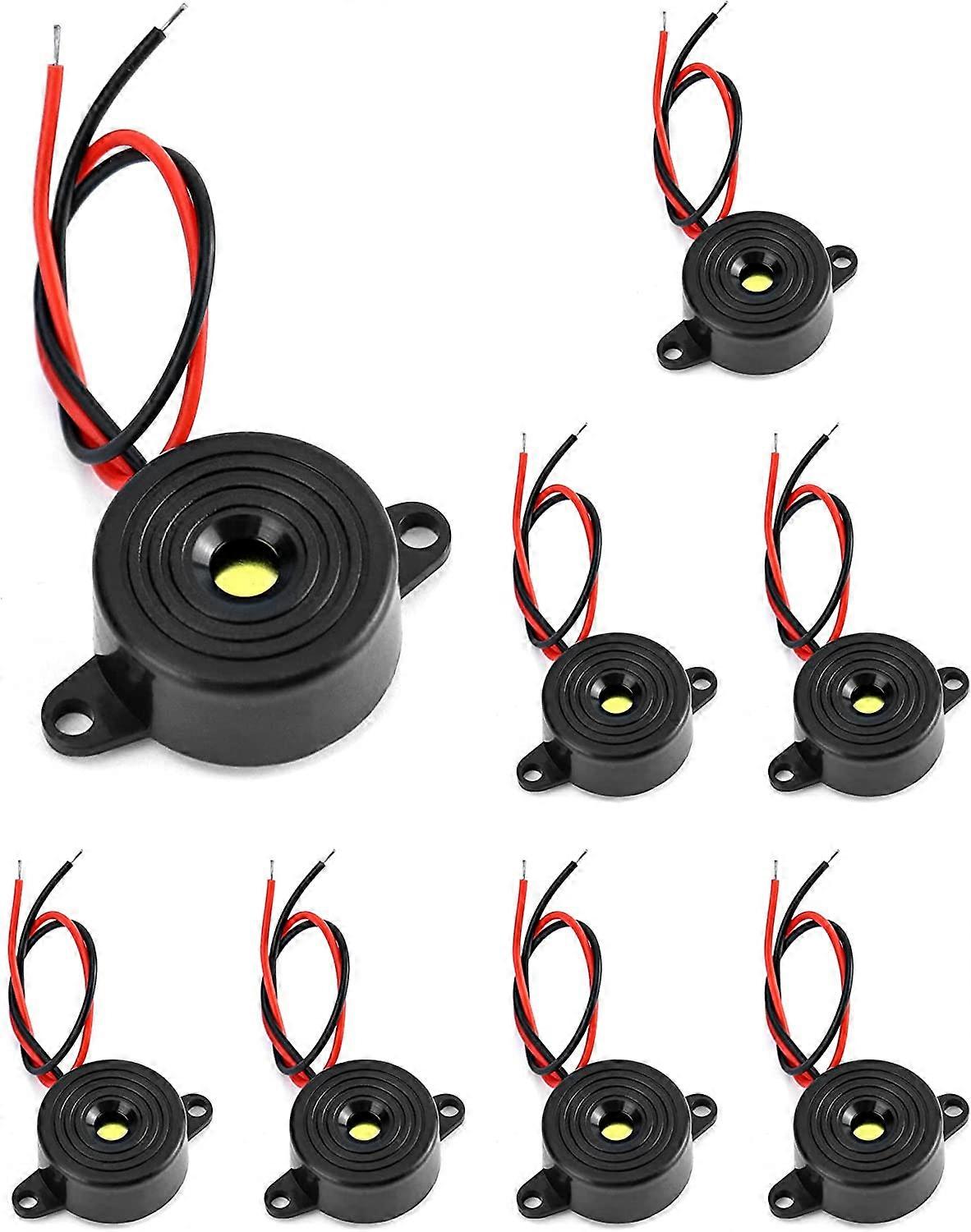 8 Pcs Electronic buzzer,3-24V piezoelectric buzzer 87dB,cable length 100mm