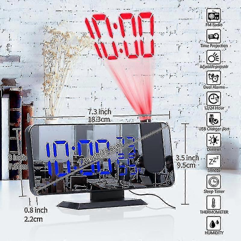Multifunctional Led Electronic Clock Large Screen Display Projection Alarm Clock
