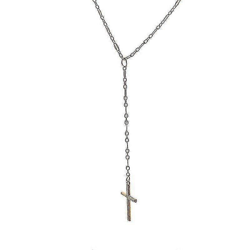 2pcs Simple Cross Pendentif Déclaration Collier Mode Bijoux Choker
