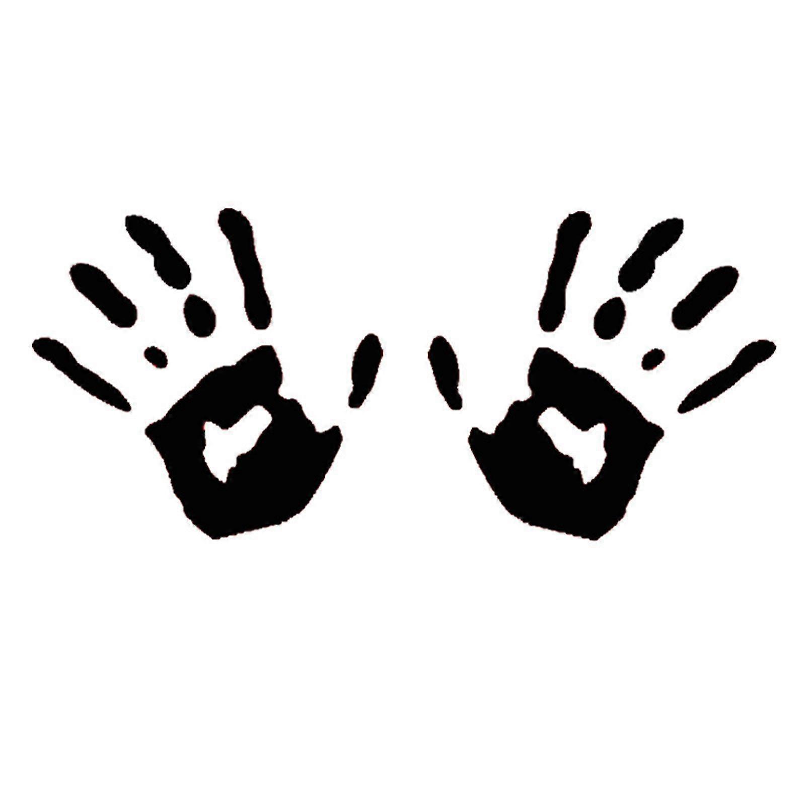 1 Pair Handprint Car Sticker Waterproof PVC Self-adhesive Auto SUV Off Road Vehicle Left Right Rearview Mirror Body Palm Decoration Automobile-Yvan