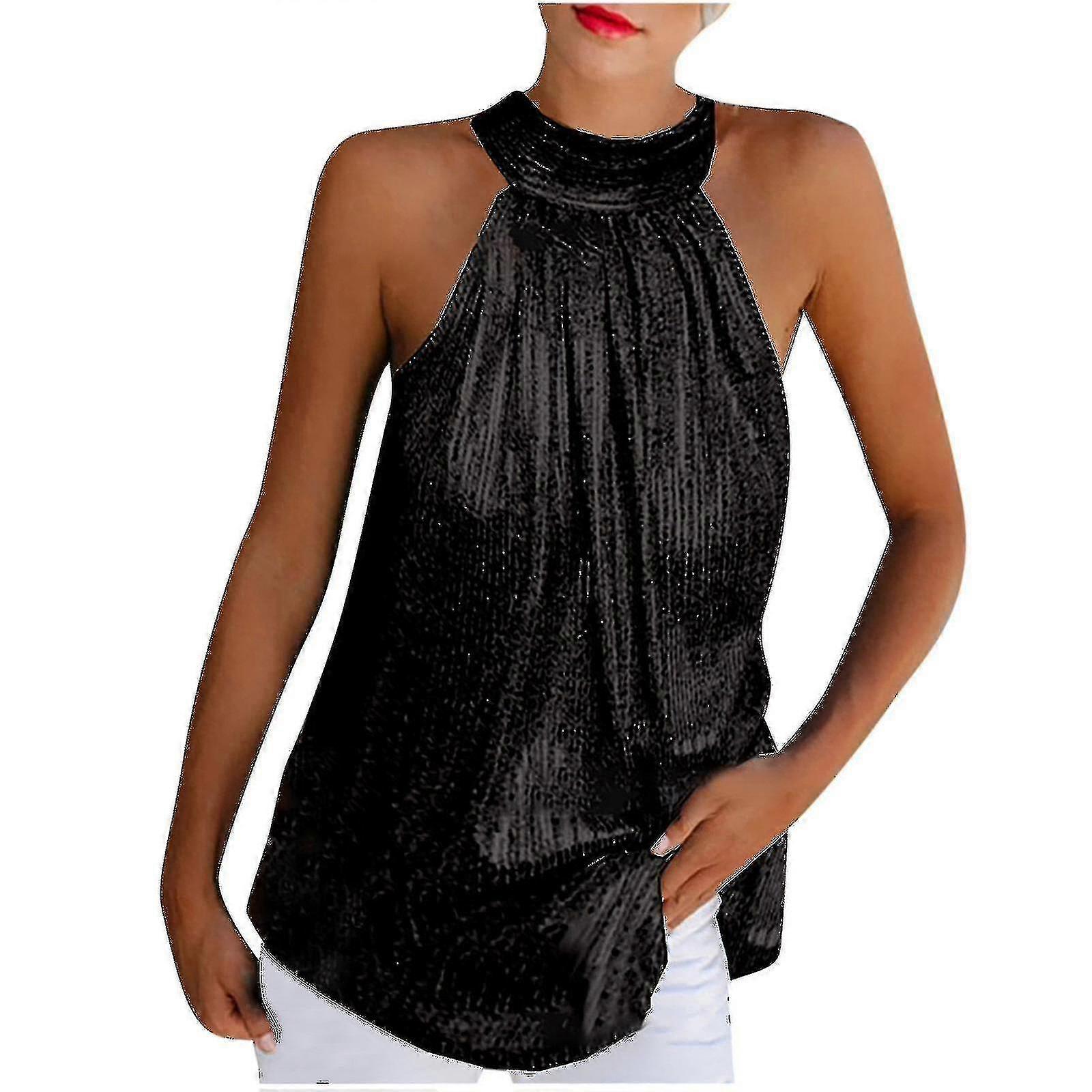 Belle Halter Sequin Top
