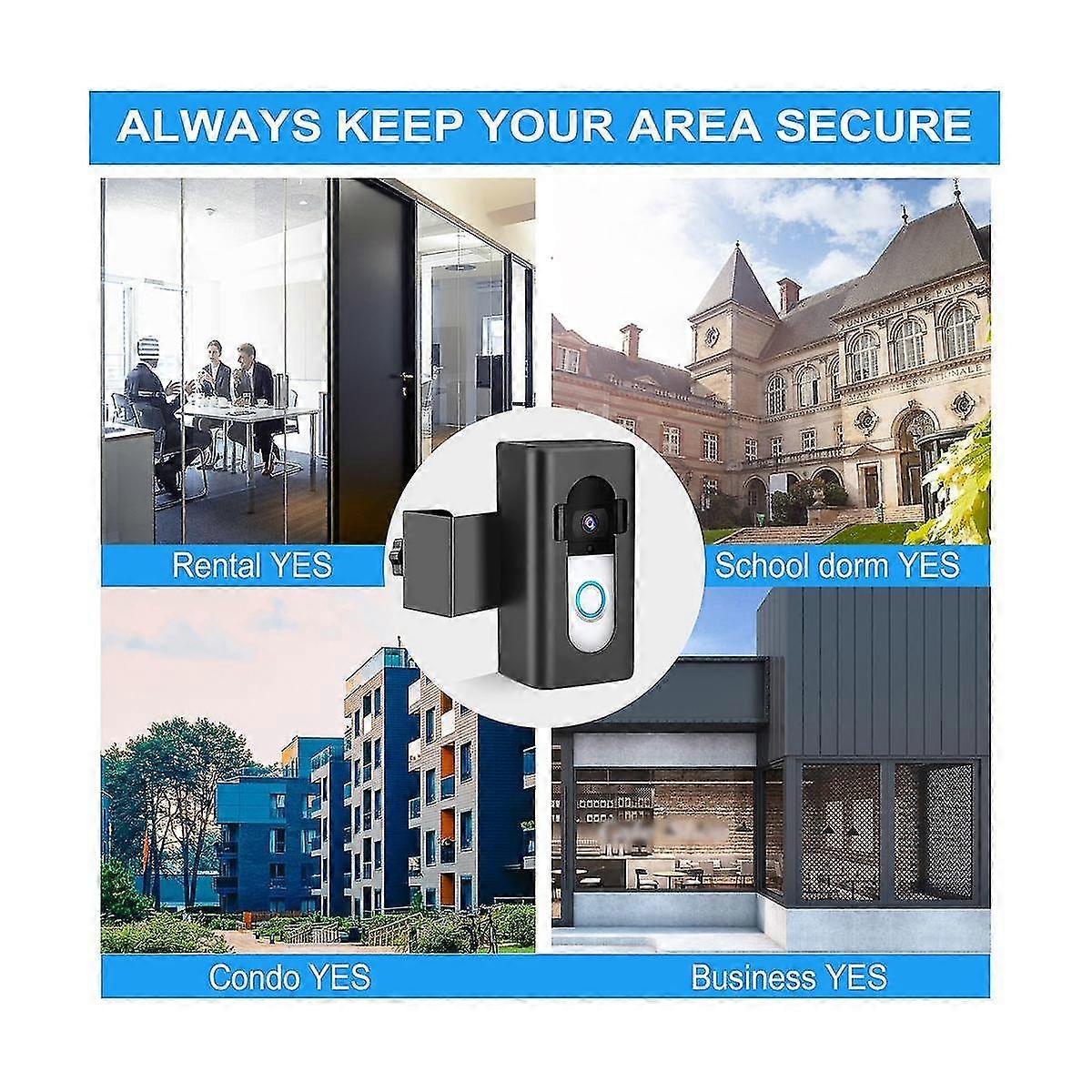 Supporto Antifurto Per Videocitofono - Senza Fori, Adesivo O A Vite Per Ring Doorbell - Foto 4