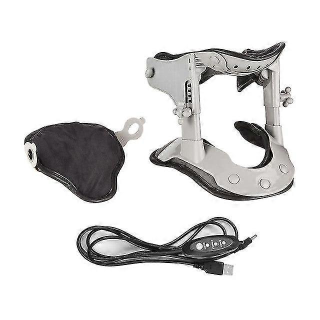 Cervical neck traction device adjustable neck stretcher collar for improved spine alignment neck pain relief and support